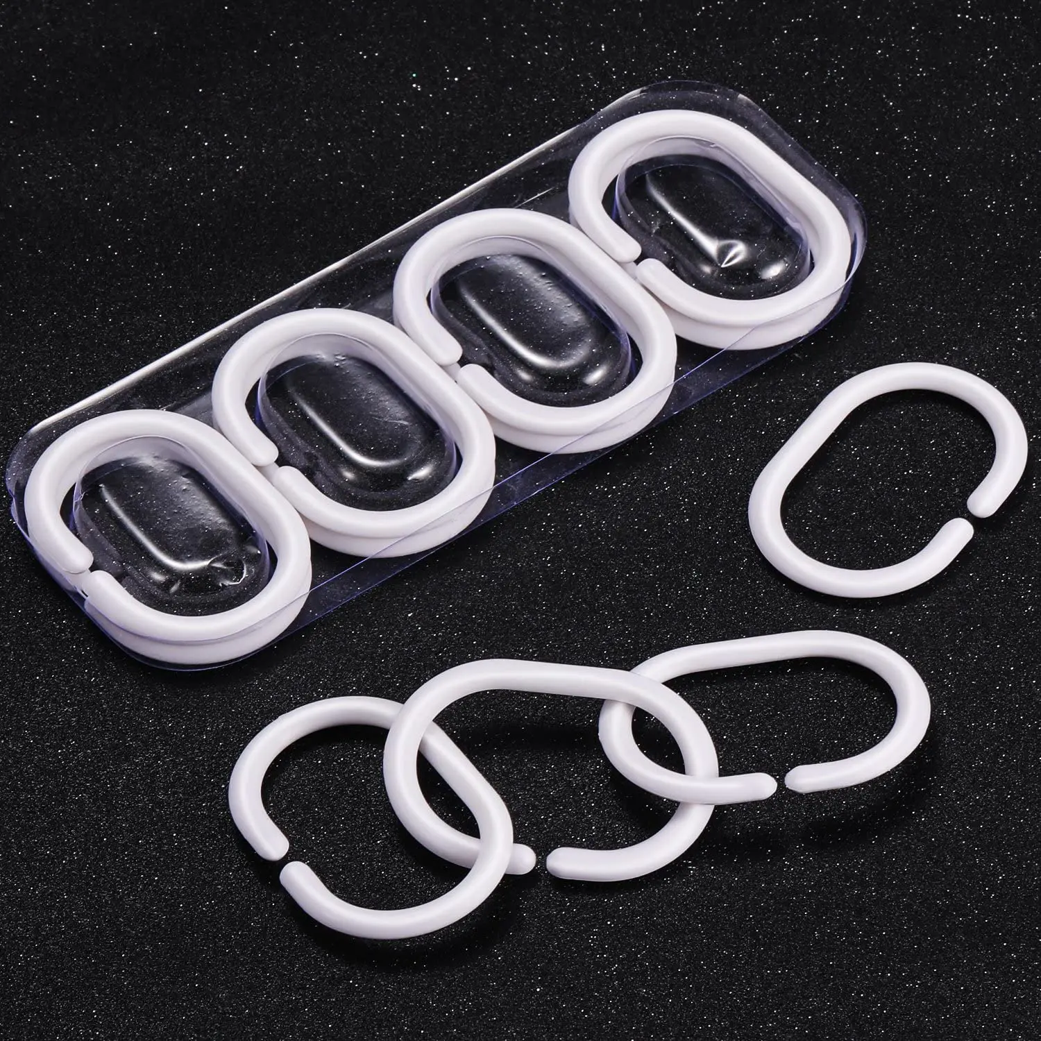 12 Packs Plastic ABS PP PS l-shaped shower rod Hooks for Bathroom Shower Window Rod