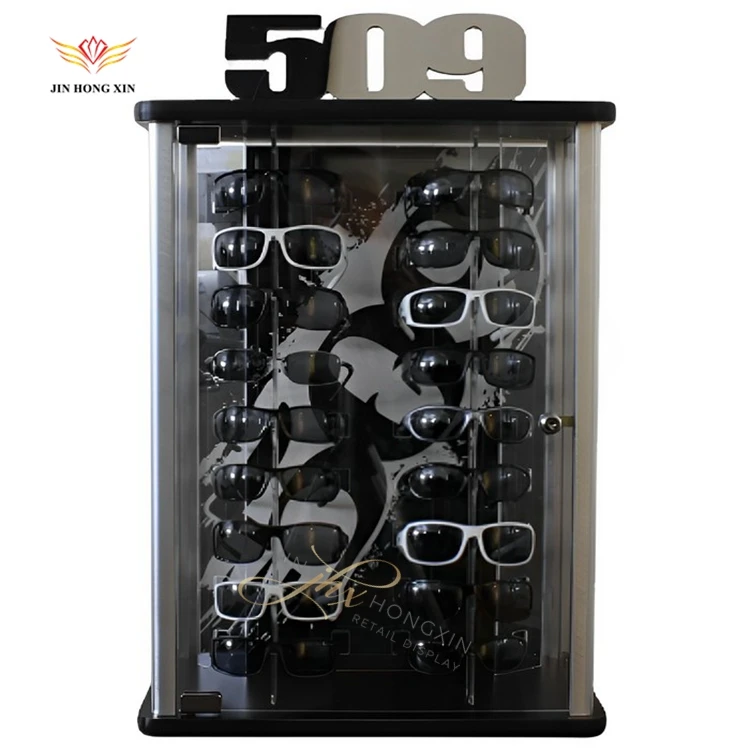 Lens Storage Sunglasses Cabinet Luxury Eyewear Display Cabinets for Optical Store Layout with Lights