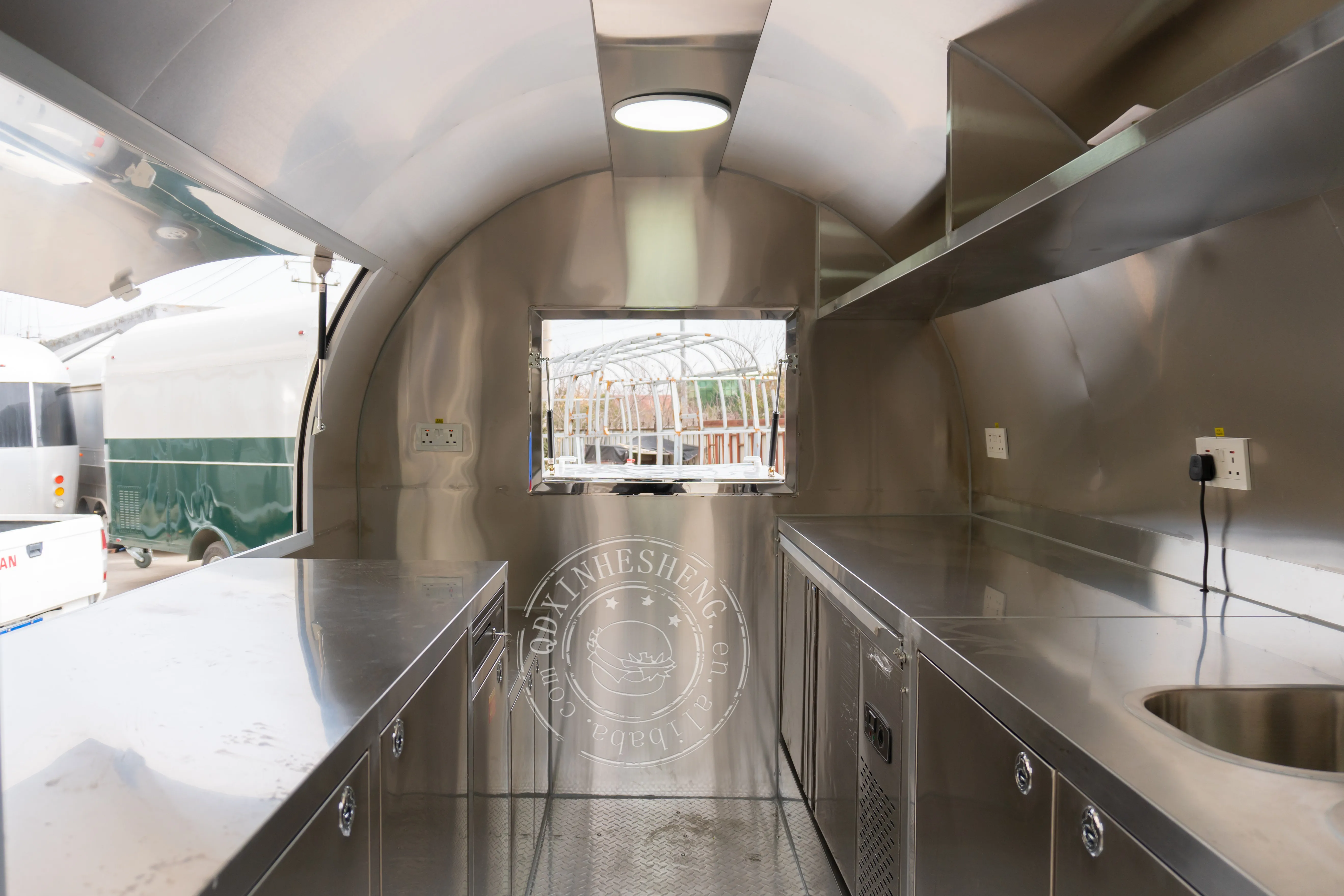 Roundness coffee pizza oven trailer food kiosk mobile ice cream food truck