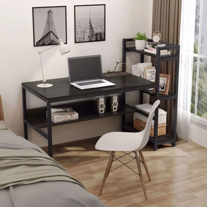 Modern simple desk office furniture computer table large desktop pc office gaming computer desk with bookshelf