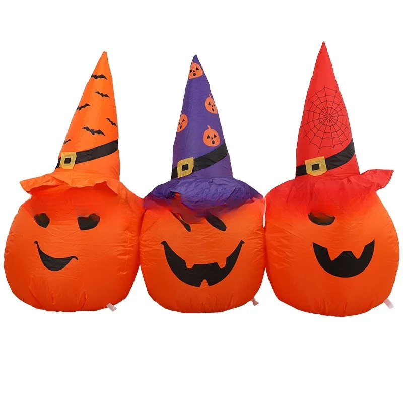 Scary Witch Pumpkin White Ghost Inflatable Halloween Accessories for Outdoor Party Decorations for Christmas Festivities