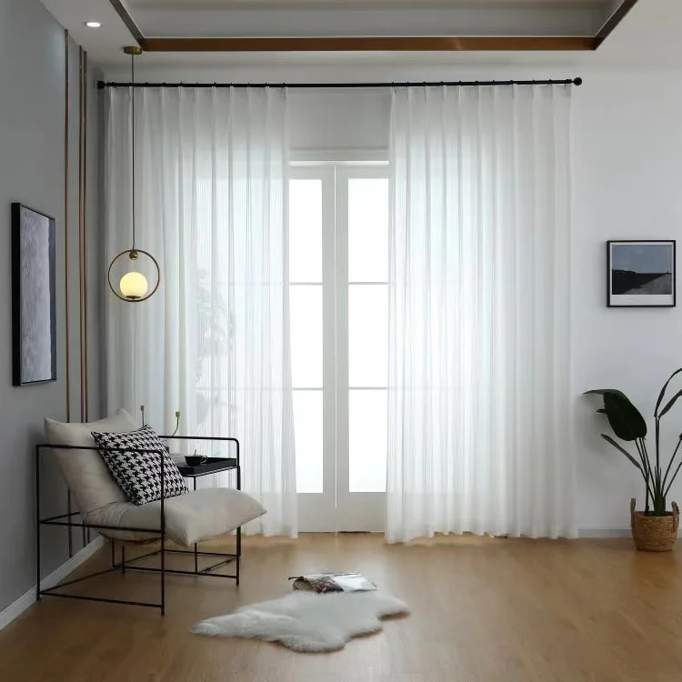 Factory supply 3 pass linen blackout window  curtain  fabric ethiopian curtain fabric embroidery living room