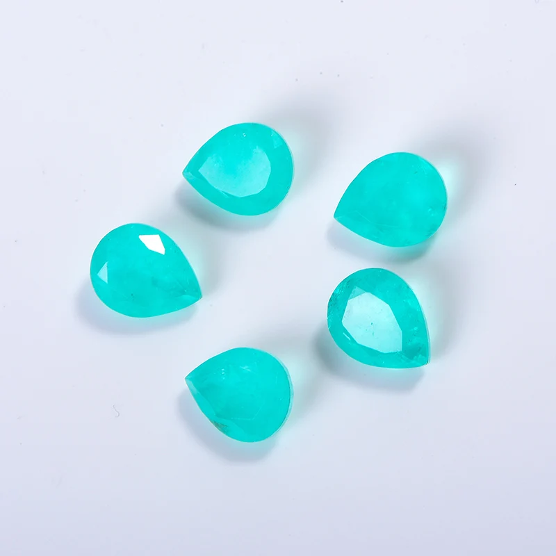 Hot Selling 6*8mm Pear Faceted Cut Blue Stones Synthetic Crystal Patchwork Gemstones