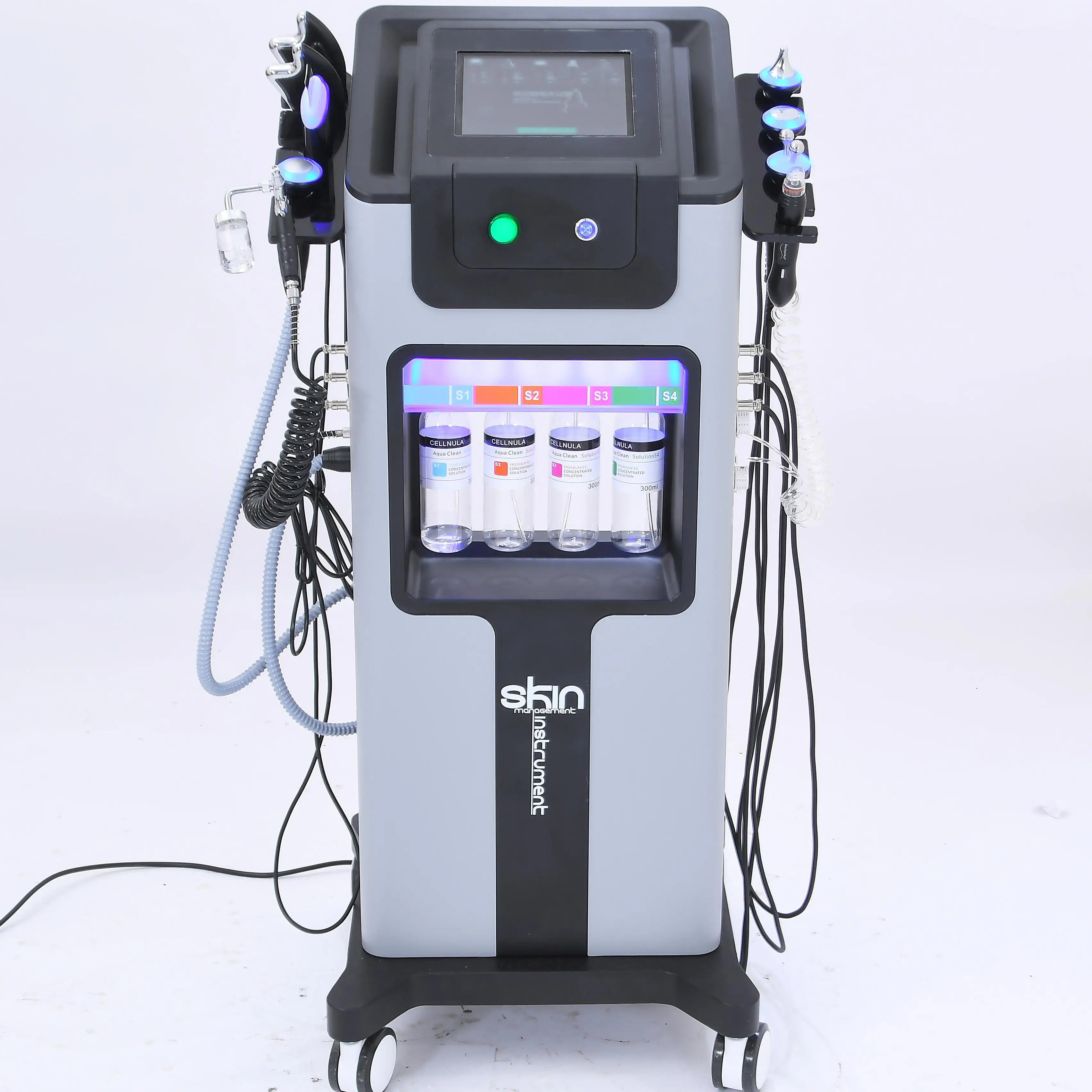 9 In 1 MicroDermabrasion Deep Penetration Face Moisture Shape Lifting Oxygen Facial Aqua Peeling Face Massage Machine
