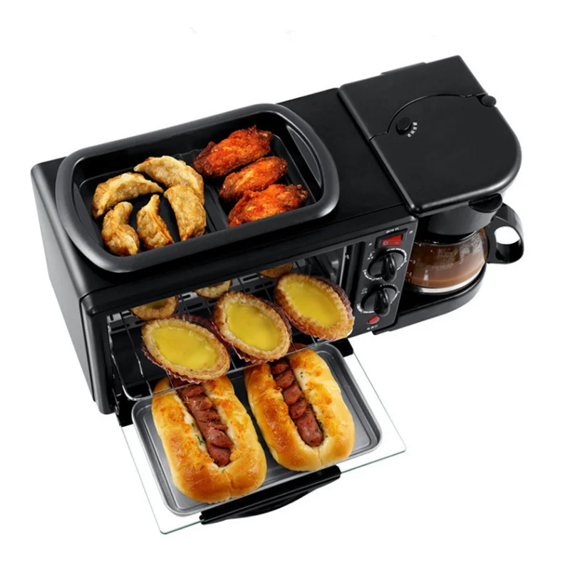 Hot Sell Multifunction 4 in 1 Breakfast maker Set Toaster Coffee Maker for	cookie depositor machine