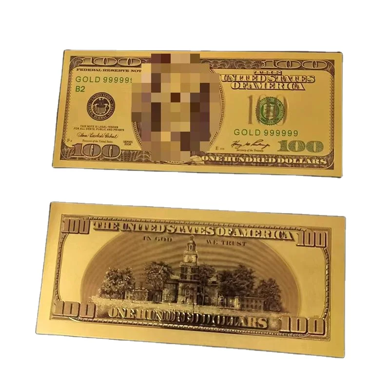 Non Monetary Usa Free Shipping Prop Money World Usd 100 Dollars 24k Gold Foil Banknote