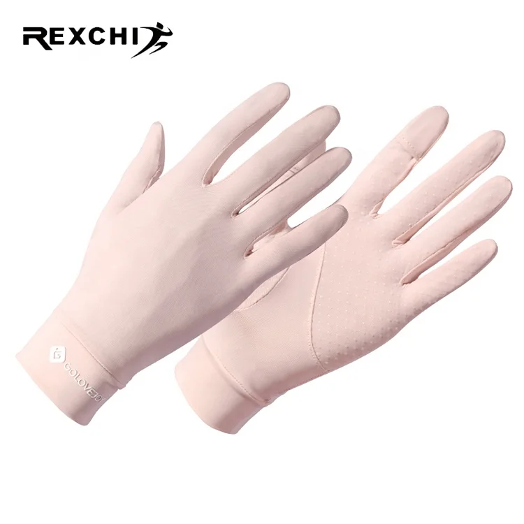 REXCHI XG48 летние женские дышащие хлопковые кружевные перчатки в горошек с защитой от солнца и УФ-лучей противоскользящие для