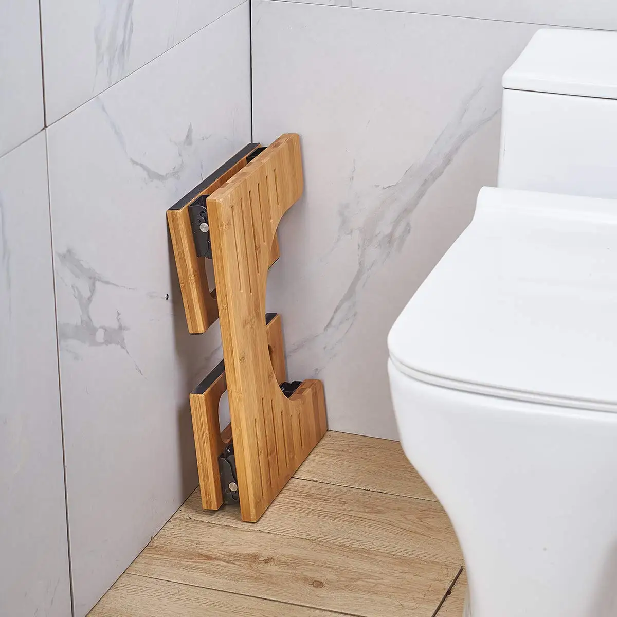 Collapsible Toilet Potty Stool Bamboo Squatting Toilet Stool  for Bathroom