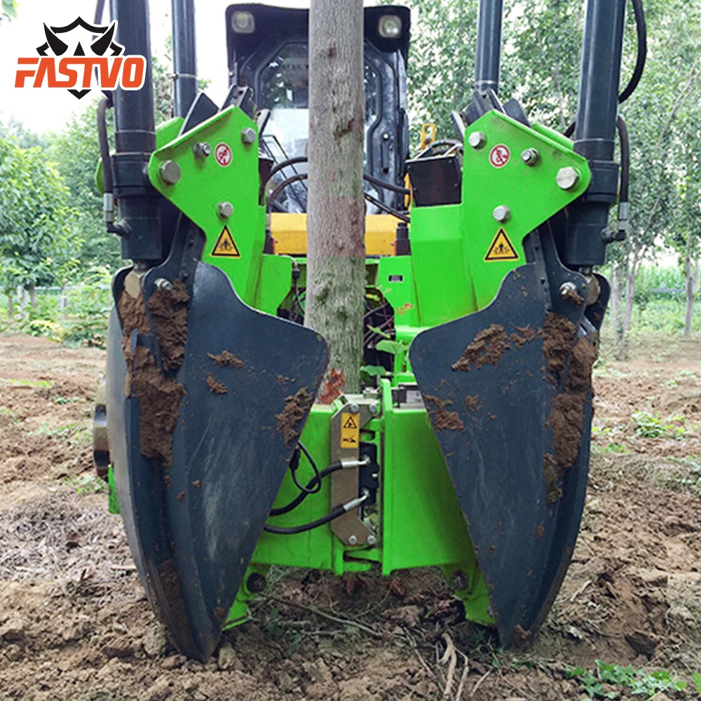 Fastvo Skid Steer Loader Transplanter Machine Hydraulic Tree Mover Tree Spade