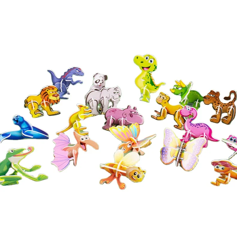 Three-dimensional dinosaur puzzles DIY kindergarten  hand-assembled puzzle toy