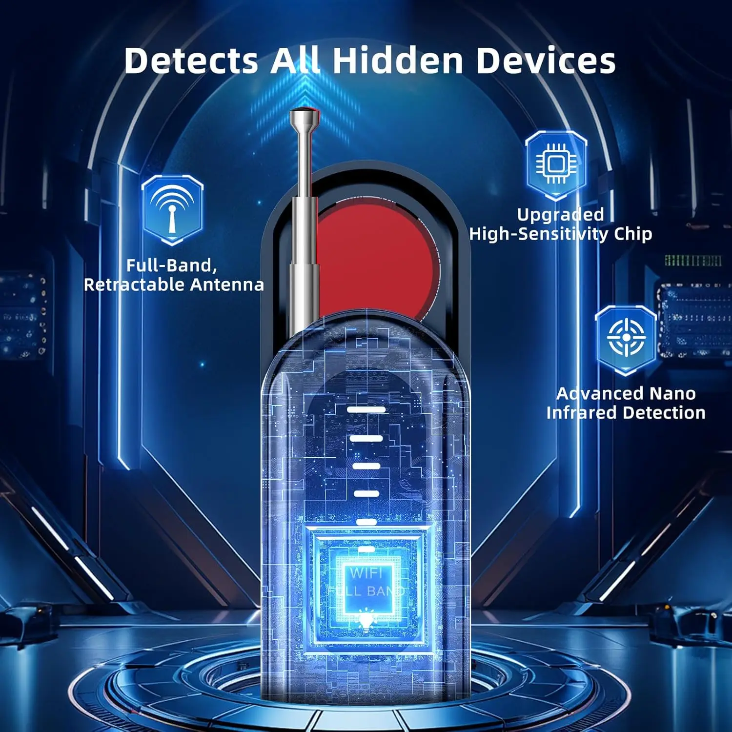 Hidden Camera Detectors Portable Anti Spy Camera Finder GPS Tracker Detector for Travel, Hotels, Car