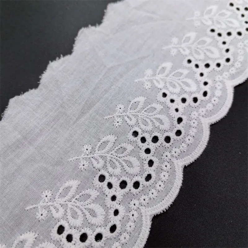 Wholesale New Arrival Fancy Cotton Embroidery Trimming Lace Fabric For Clothing Decoration