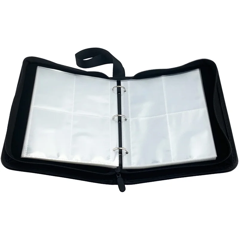 ModernQiu Best-Selling PU Leather  4 Pockets Trading Card Binder with 50 Sleeves for 400 Cards