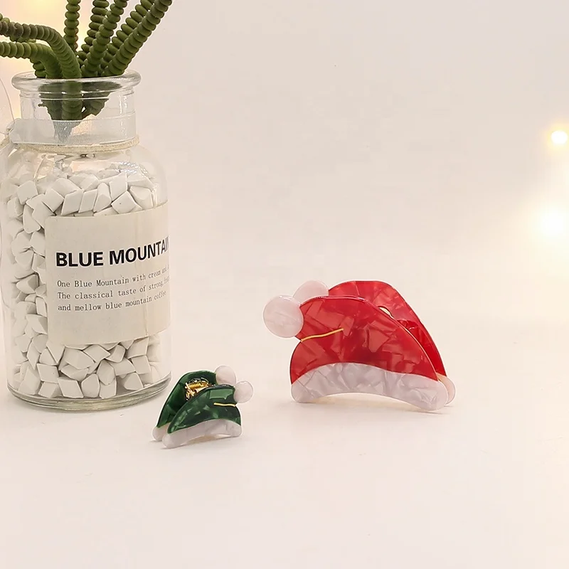 New arrivals mini Cute Christmas Hat Clip hair claw large hair accessories durable hair claw clips for Girl