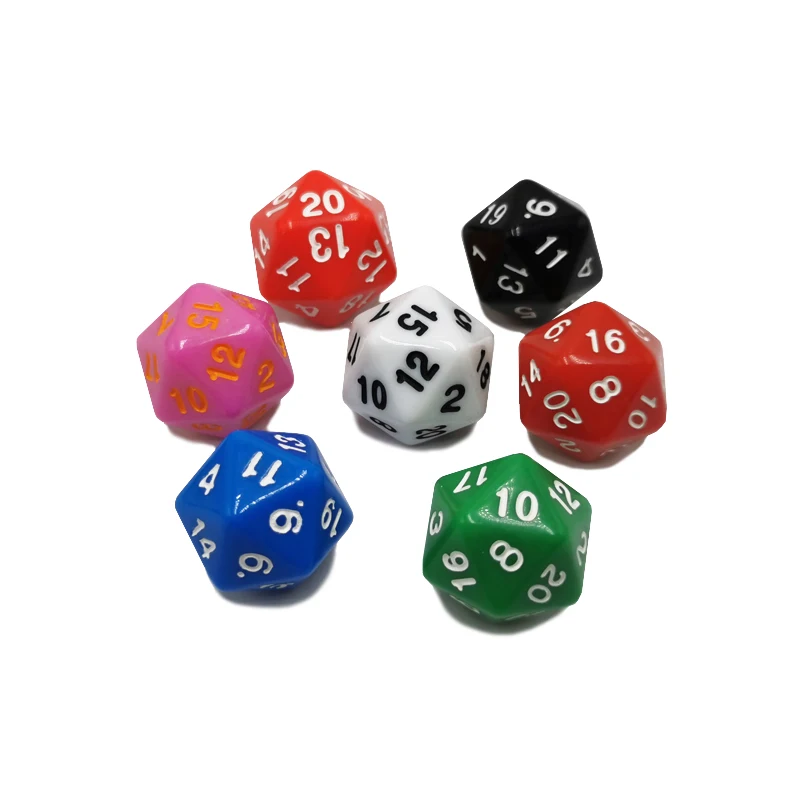 Индивидуальные 20-сторонние однотонные кубики цветные акриловые d20 RPG DND настольные игры