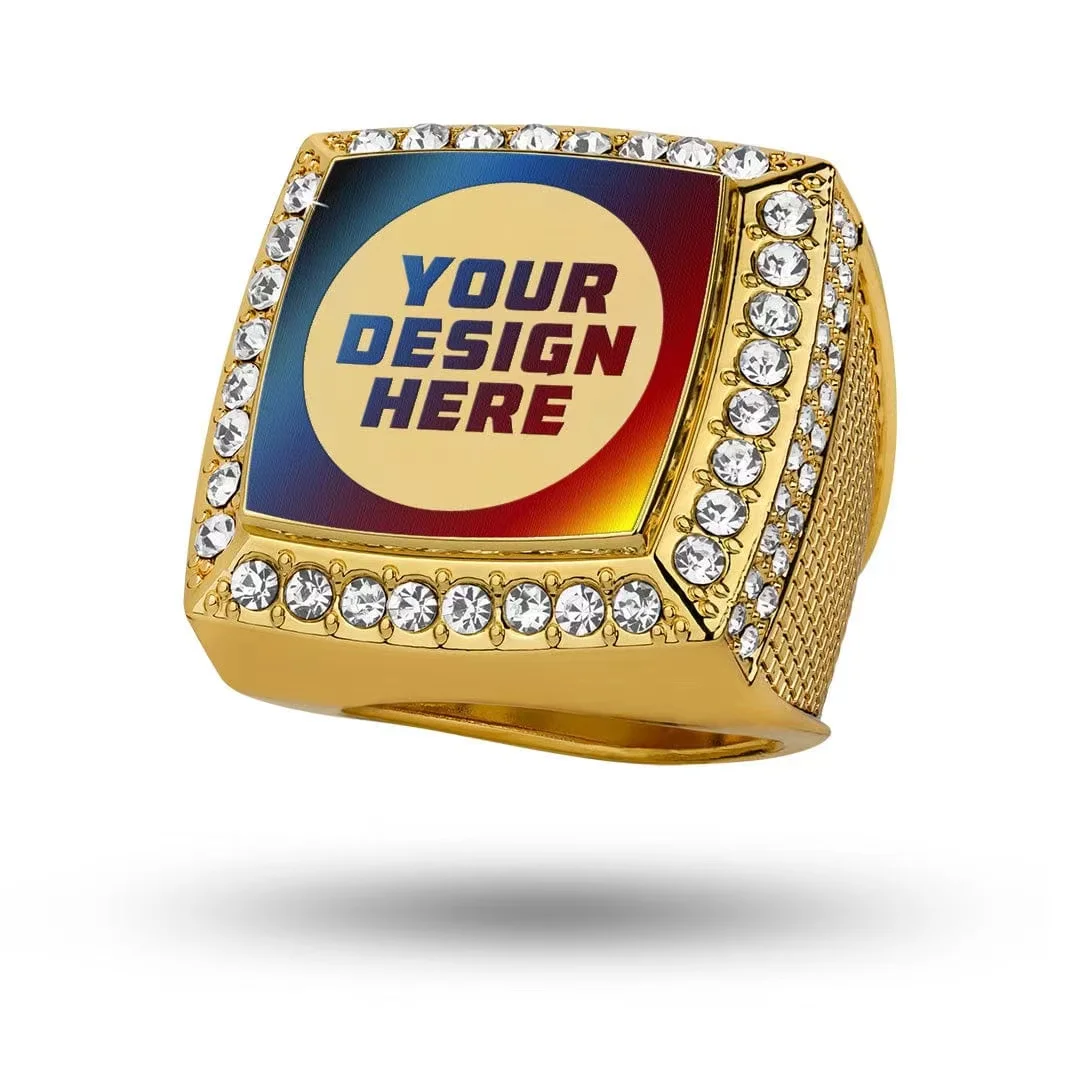 Custom Your Logo Championship Ring For All Sports Top Blank With Your Inserts Assembled Freely