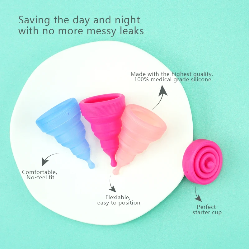 Bulk Factory Price Collapsible Mensuration Cup Copa Menstruales Menstrual Cup Plegable Menstrual Cup Folding For Women Period