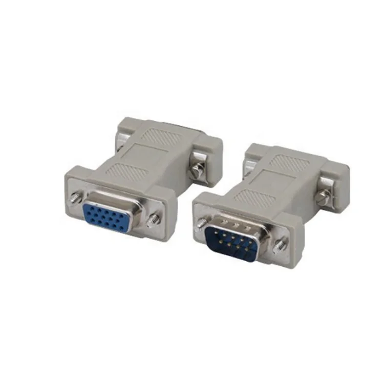 Molded VGA HD15 Female to EGA CGA D-SUB DB9 male serial Adapter