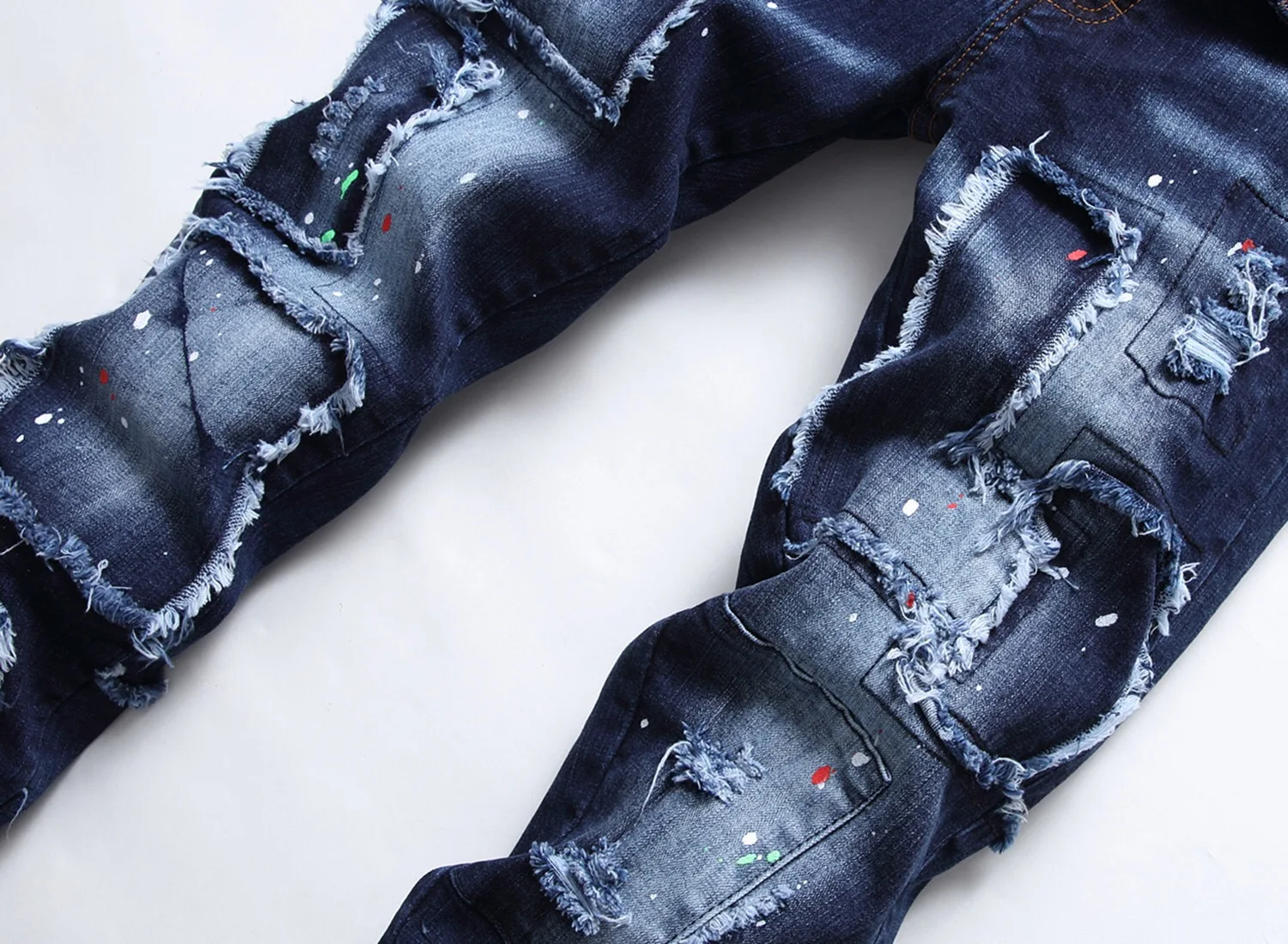 men graphic street wear skeleton y2k jeans bermudas pantalon homme pile jean straight leg funky style jeans for men