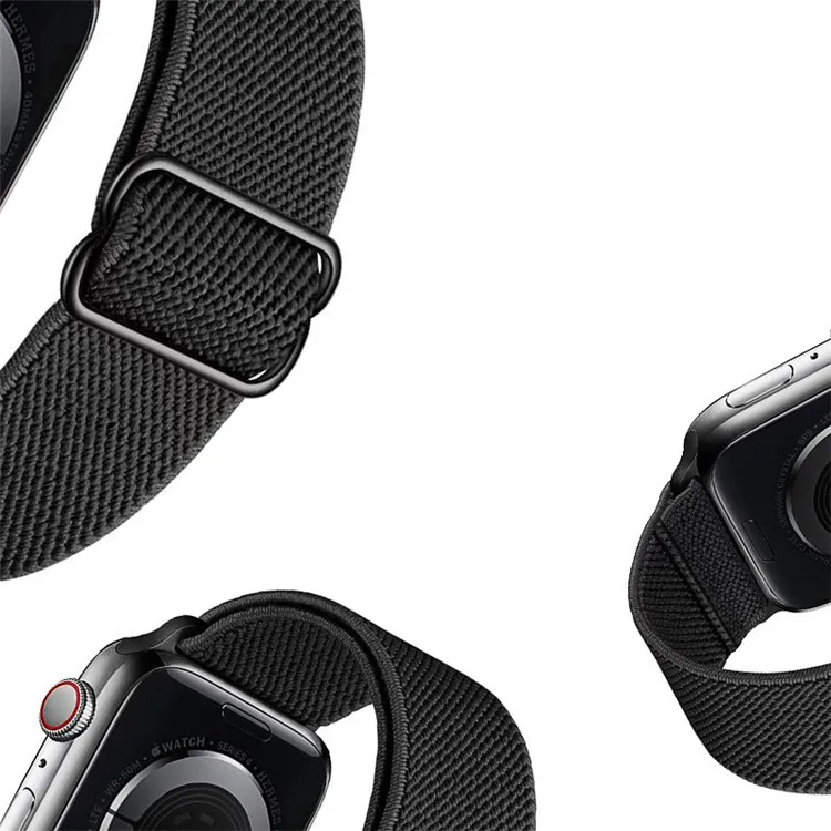  Ремешок нейлоновый для Apple Watch Band Series 6 SE 5 4 3 2 1 эластичный регулируемый резиновый браслет соло iWatch 38 40