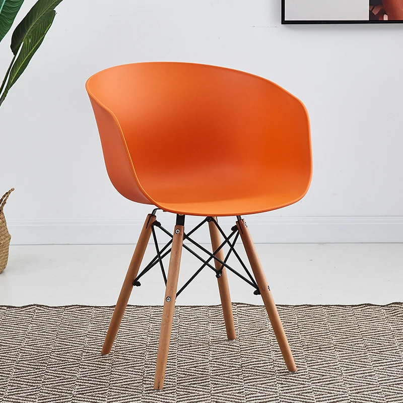 Modern Style Factory Direct Sale Wooden Legs Leisure Chairs Plastic Arm Chair for Lving Room