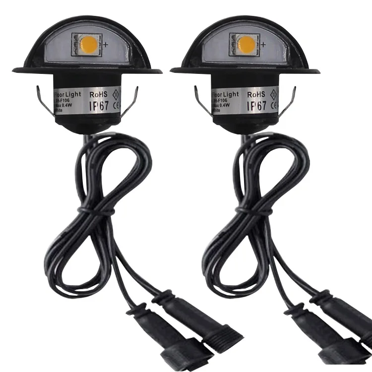 12v helf moon LED Deck Lights Landscape Step Stair Railing Light with 0.4W LED Chips Die-cast Aluminum 12V Accent Lighting black