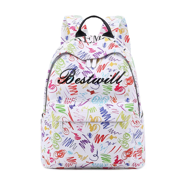 BESTWILL wholesale 2022 large capacity printing PVC university student school girl  casual women other Ladies backpacks