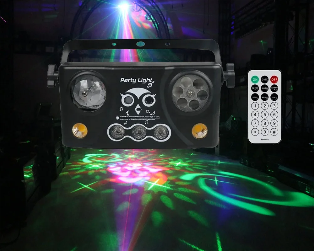 Новый пульт дистанционного управления 5-в-1 RGB светодиодный проектор DJ Disco Light лазерный сценический бар Lazer выпускное освещение для вечеринки