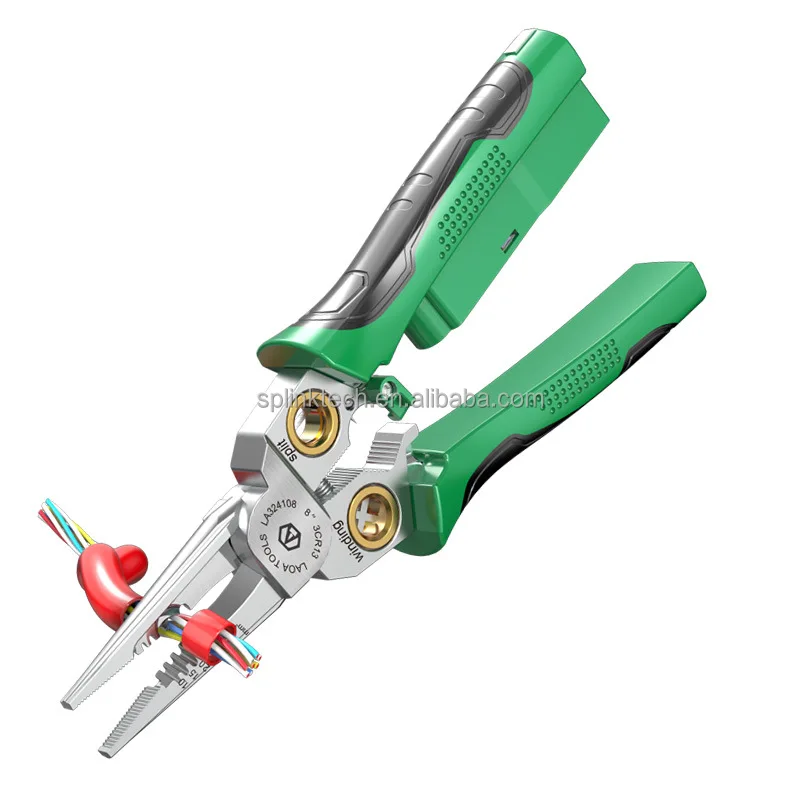 Wire Strippers with Electricity Measurement Function,8in1 Wire Stripping Pliers for Cutting and Pulling Wires, Cable Scissors