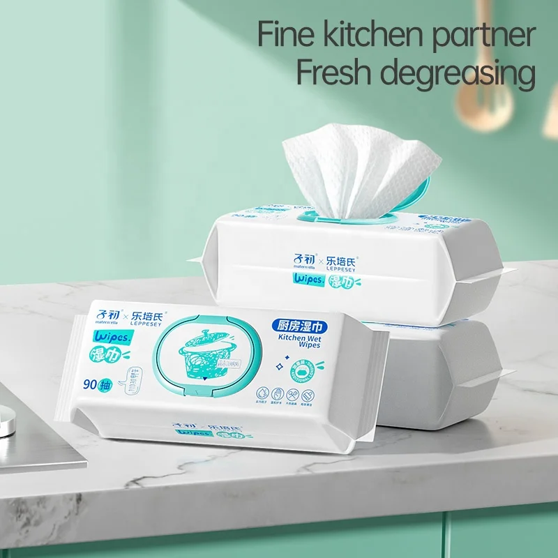 OEM household large capacity pearl pattern nonwoven fabric and APG wet tissue cloth wipes for kitchen