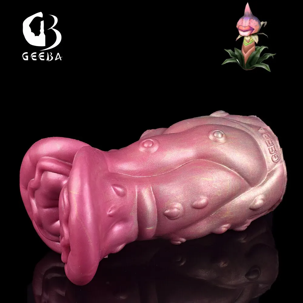 New GEEBA Big Mouth Flower Shape Pocket Pussy Realistic Vagina Deep Hole Tight Stimulate Eoric sex toyFor Men