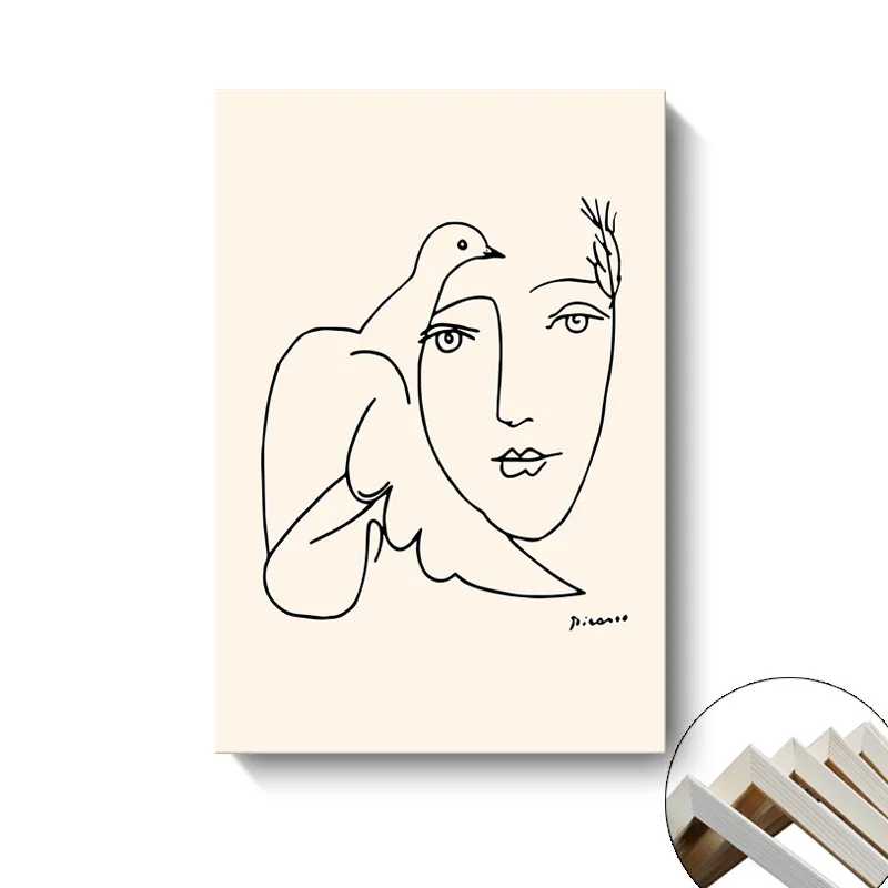 Modern City Retro White Nordic Abstract Image Line Art 3/5 Panel Wall Hanging Canvas Painting Wholesale