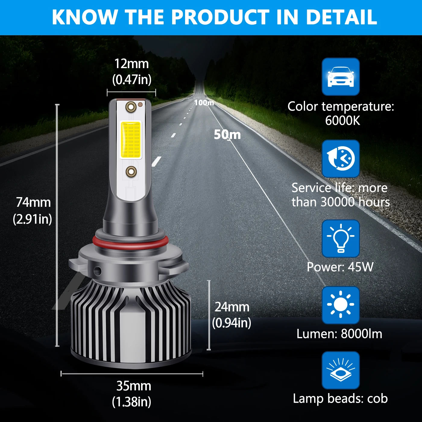 Auto Headlight Bulb Lower price high quality cob 45W/pair headlamp bulb Led Fog Light A4 H4 9003 9006 car led headlight 6000k