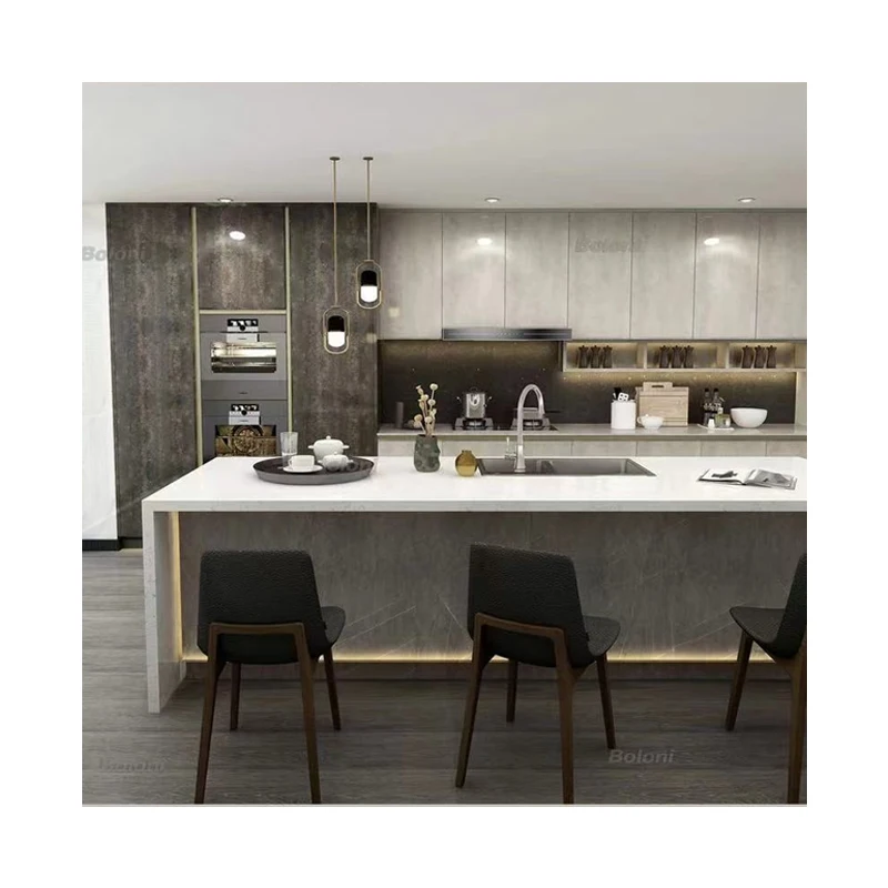 Boloni High Quality Melamine Hotel Modular Kitchen Cabinets