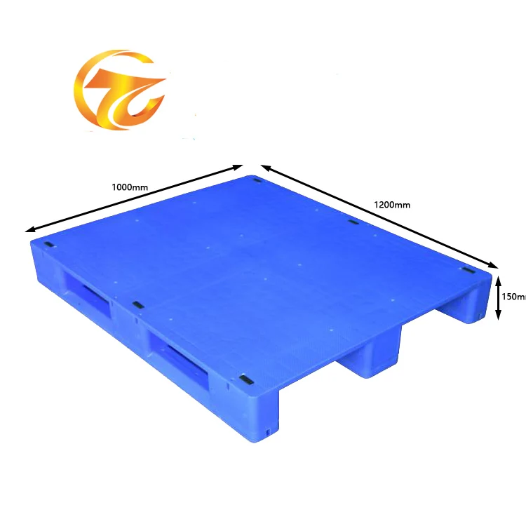 Anti-slip surface 3 skids 4 way entry plastic pallet TK1210W  large stackable double sides plastic pallet