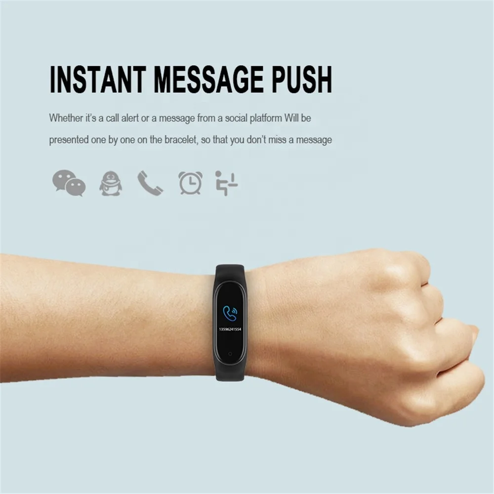 Лидер продаж смарт-браслет MiBand 4 для фитнеса с пульсометром цветной экран 135 мАч BT 5 0