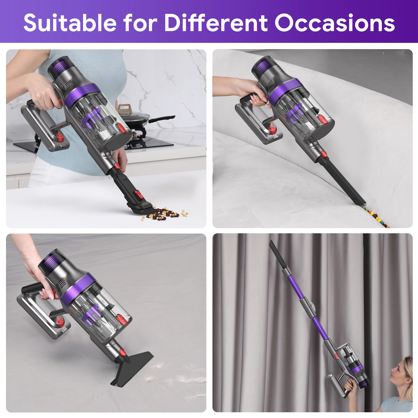 ONSEEN S702 Cordless Smart Vacuum Cleaner Stick 1 PC Retail Pet Hair OLED Touch Screen Home Carpet Car Cleaning Dry