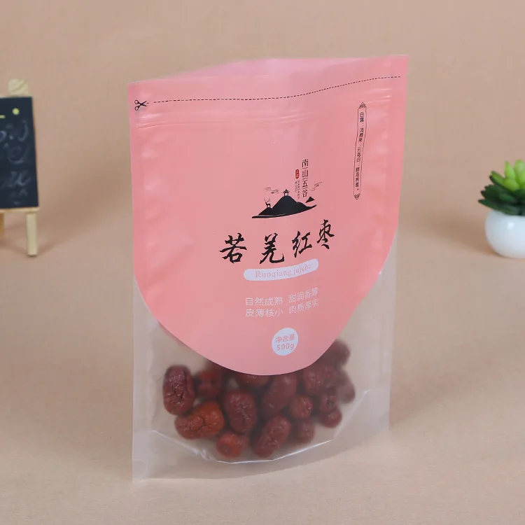 Professional custom semi-transparent sealed tea bag plastic packaging bag general snacks bag