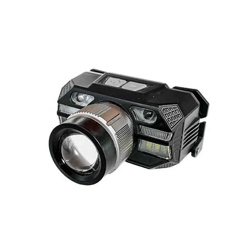 WARSUN RTS MD09 Induction Type 500lm Multiple Light Head Lamp Source Red Light Warning Endurance Work Hiking Fishing Headlamp