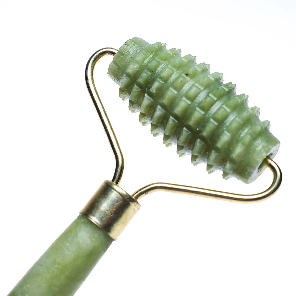 Dual Head Facial Slim Massage Roller Jade Face Slimming Body Head Neck Massage Tools Nature Face Sliming Spike Roller