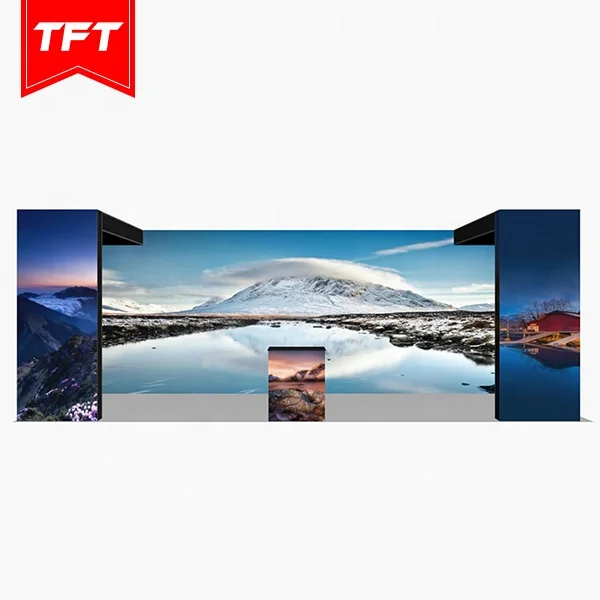 Печать на заказ портативный складной прямой металлический каркас двусторонний задний свет натяжение ткань фон Золотой