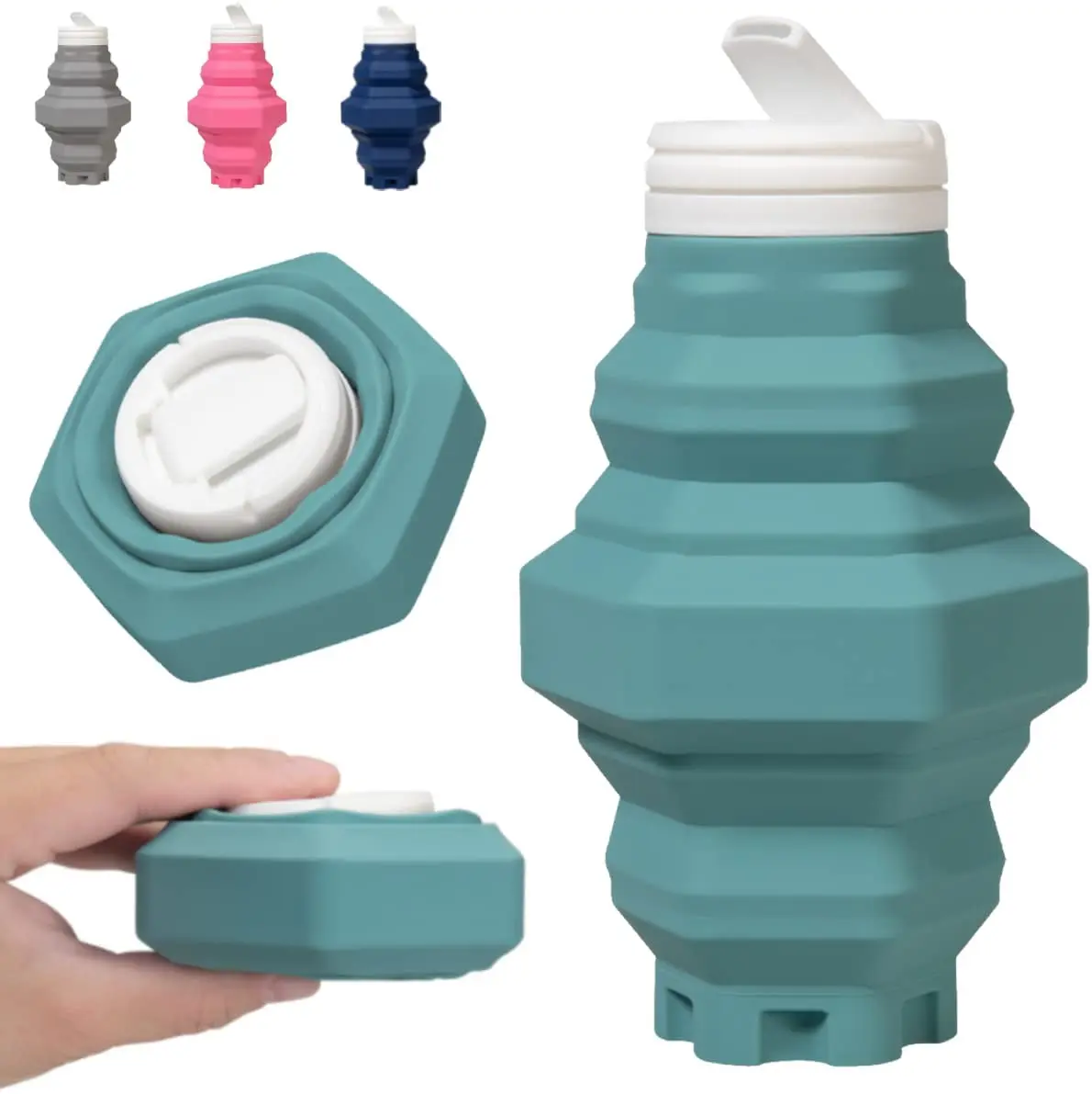500ml foldable pure silicone childrens drink bottle eco collapsable waterbottle