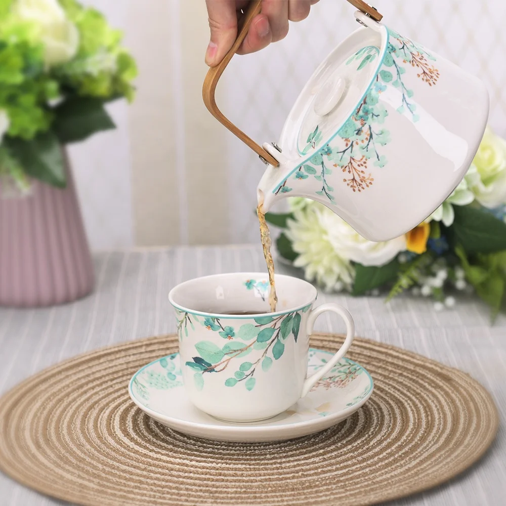 Modern Ceramic new Bone China Coffee Tea Cups and Saucers Set