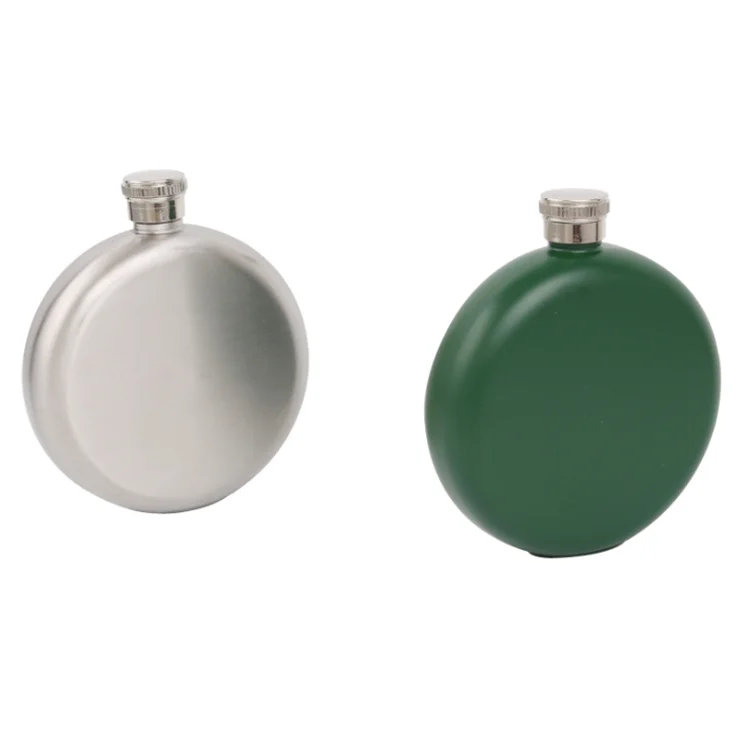 2021 New Design Single Wall Stainless Steel Round Wine Flask Bottle