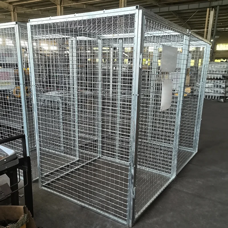 Gas cylinder cage galvanised steel warehouse tank security storage wire mesh locker