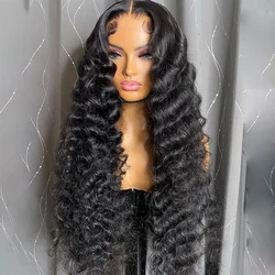 Raw Human Hair Deep Curly Wigs For Black Women,100% Brazilian Wigs With Closure,Deep Curly Wave Lace Front Wigs With Baby Hair