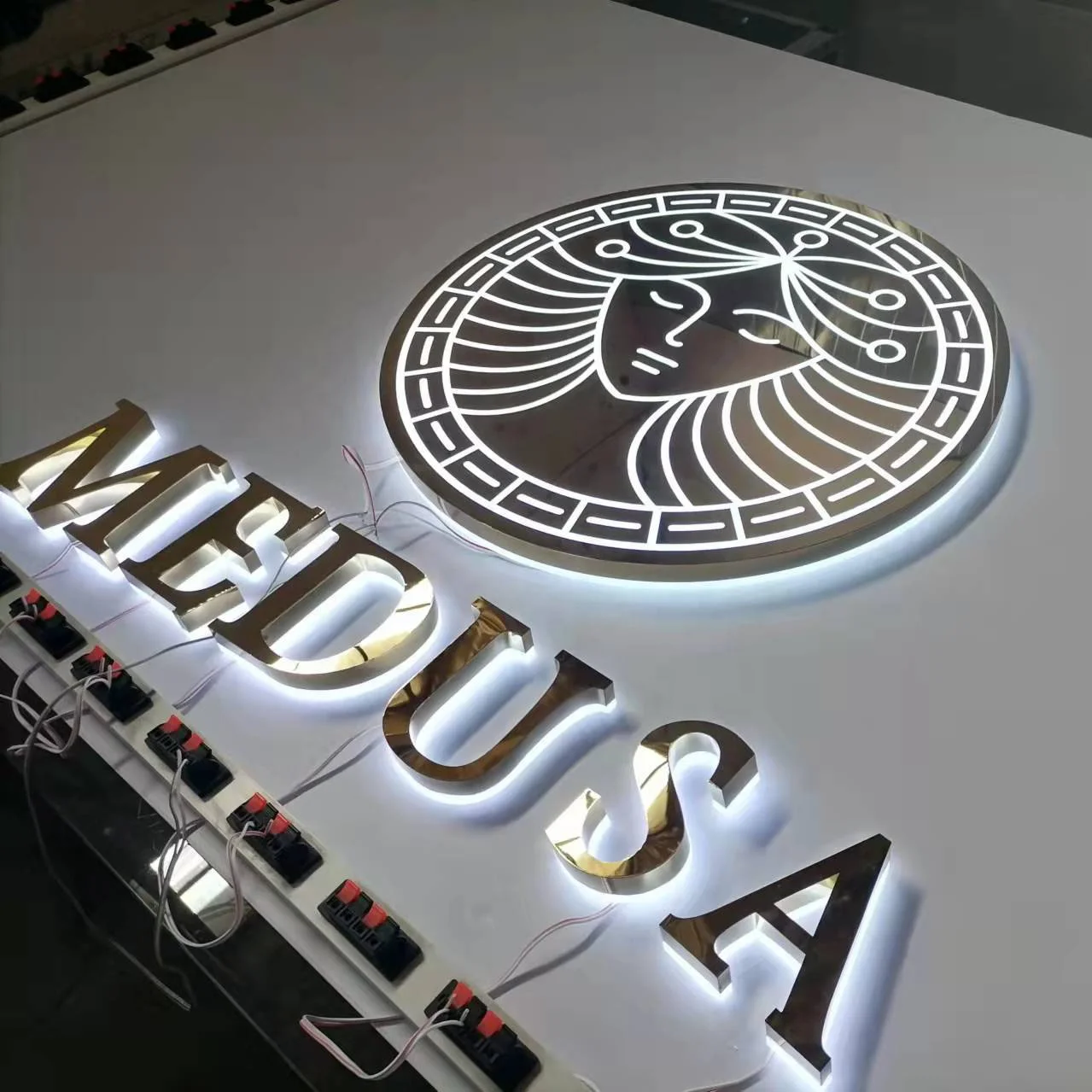 8 feet in height reverse lit channel letters Custom Wall Led Light 3d Backlit Logo Sign Exterior Led Backlit Acrylic Signs