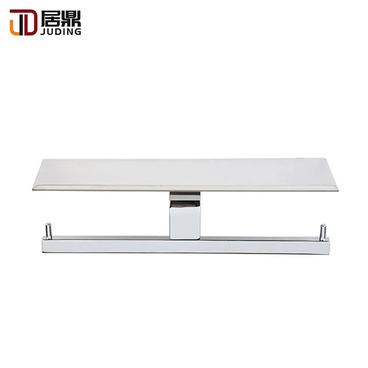 Современный домашний алюминиевый настенный двойной держатель для туалетной бумаги с полкой