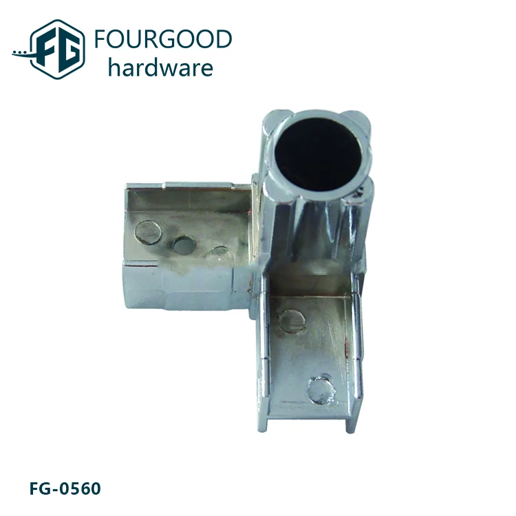 Square tube 3ways metal fitting tube connector
