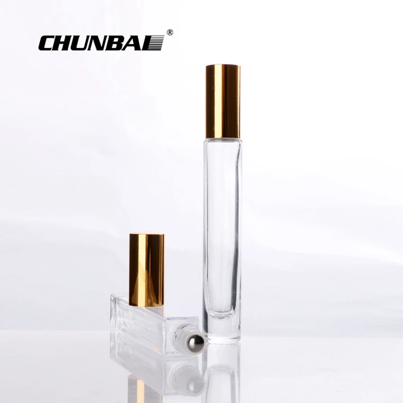 hot custom 3ml 5ml mini fancy Crystal rectangle perfume empty roll on oil containers clear roll on bottle